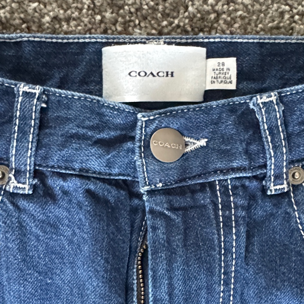 💙😍Coach Dark Blue Straight Leg Jeans 👖 unisex size28 - Picture 6 of 16